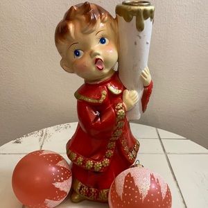 COPY - Vintage Star boy hand painted candle holder made in Japan(Christmas)